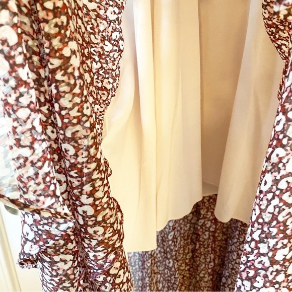 TED BAKER Vallyy Draped Cinched Waist Batwing Midi Dress Animal Print - Picture 10 of 13